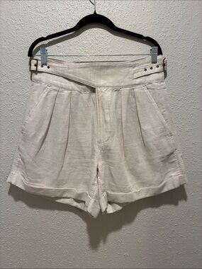 Banana Republic Cream 5” High-Waist Pleated Women's Shorts